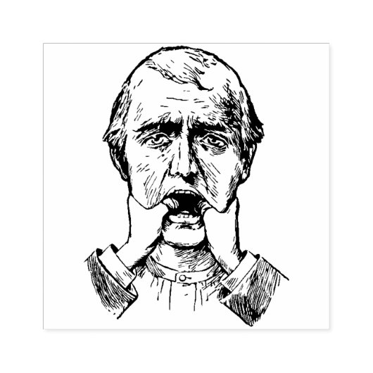 Seltsamer Kiefermann seltsam bizarr Gummistempel (Prägung)