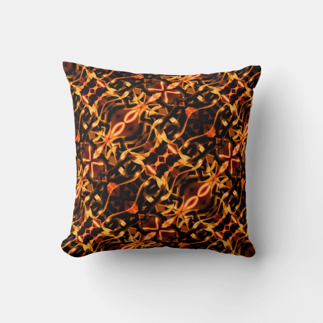 Seltsamer orangefarbener, brauner Fonds Kissen (Vorderseite)