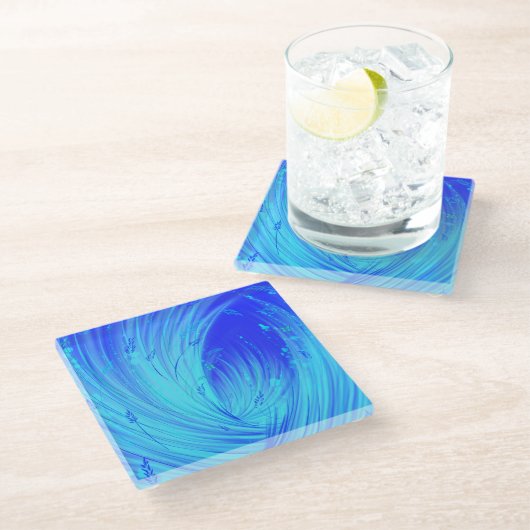 Seltsamer Ozean Glasuntersetzer (Schrägansicht)