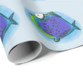 seltsamer Puffer-Cartoon Geschenkpapier (Rolleneckpunkt)