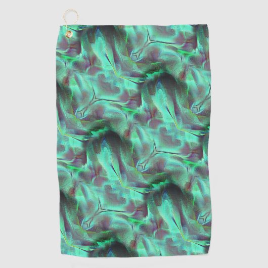Seltsamer Satin-Ton, grün bis kohlenstoffhaltig Golfhandtuch (Vorderseite)