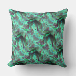 Seltsamer Satin-Ton, grün bis kohlenstoffhaltig Kissen