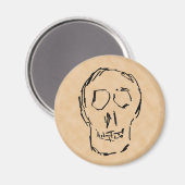 Seltsamer Schädel. Schwarz. Zeichen. Magnet (Vorderseite/Rückseite)