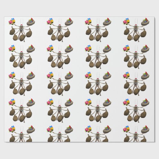 Seltsamer Strampler Weihnachtsmann mit vollen Händ Geschenkpapier (Flach)