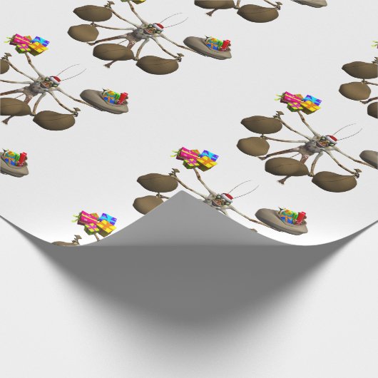 Seltsamer Strampler Weihnachtsmann mit vollen Händ Geschenkpapier (Ecke)