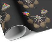 Seltsamer Strampler Weihnachtsmann mit vollen Händ Geschenkpapier (Rolleneckpunkt)