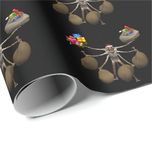 Seltsamer Strampler Weihnachtsmann mit vollen Händ Geschenkpapier (Rolleneckpunkt)