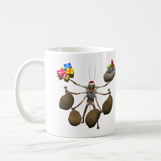 Seltsamer Strampler Weihnachtsmann mit vollen Händ Kaffeetasse (Links)