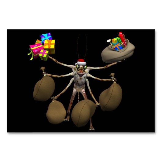 Seltsamer Strampler Weihnachtsmann mit vollen Händ Tischnummer (Vorderseite)