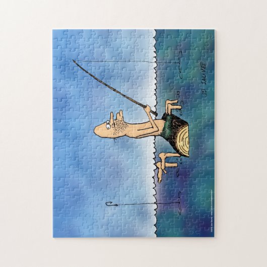 Seltsamer Tag Angeln Cartoon Puzzle (Vertikal)