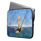 Seltsamer Tag Fischen Cartoon Laptopschutzhülle (Vorderseite Links)
