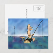 Seltsamer Tag Fischen Cartoon Postkarte (Vorne/Hinten)