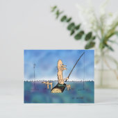 Seltsamer Tag Fischen Cartoon Postkarte (Stehend Vorderseite)