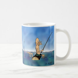 Seltsamer Tag Fischen Cartoon Tasse
