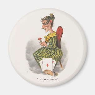 Seltsamer Trick viktorianische Karikatur gestreift Magnet