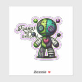 Seltsamer und ungewöhnlicher Lila Voodoo-Bär Aufkleber (Blatt)