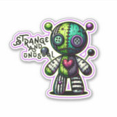 Seltsamer und ungewöhnlicher Lila Voodoo-Bär Aufkleber (Vorderseite)