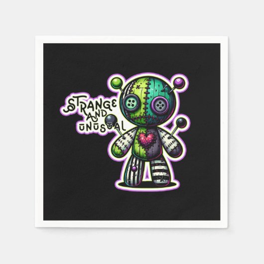 Seltsamer und ungewöhnlicher Lila Voodoo-Bär Serviette (Vorderseite)