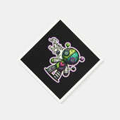 Seltsamer und ungewöhnlicher Lila Voodoo-Bär Serviette (Ecke)