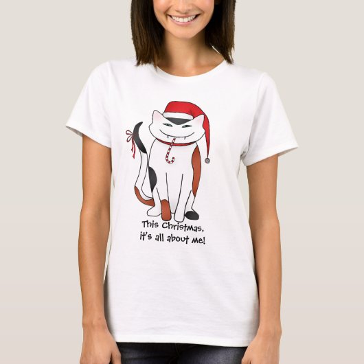 Seltsamer Weihnachtskater T-Shirt (Vorderseite)