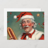 Seltsamer Weihnachtsmann mit Hot Dog Postkarte (Vorne/Hinten)
