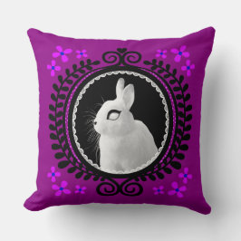 Seltsamer Weißer Hase: Magenta, Schwarz & Blau Kissen