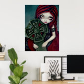 Seltsamerweise einsam gotisches, zellatisches Kreu Poster (Heimbüro)