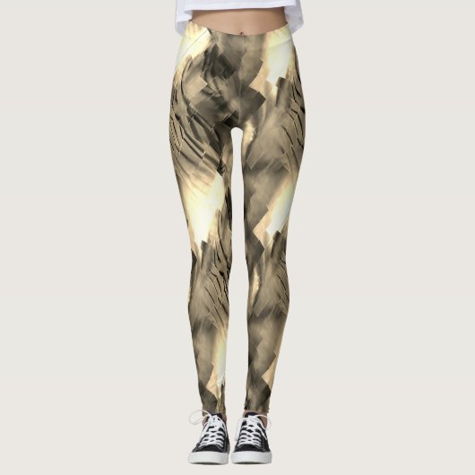 Seltsames abstraktes Mosaik mit Farbschock Leggings (Vorderseite)
