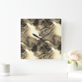 Seltsames abstraktes Mosaik mit Farbschock Quadratische Wanduhr (Zuhause)