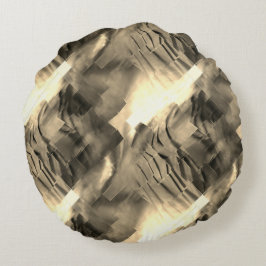 Seltsames abstraktes Mosaik mit Farbschock Rundes Kissen