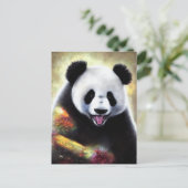 Seltsames Aussehen Panda Bear AI Art Postkarte (Stehend Vorderseite)