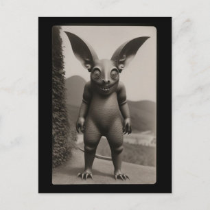 Seltsames Bat Monster Halloween Postkarte