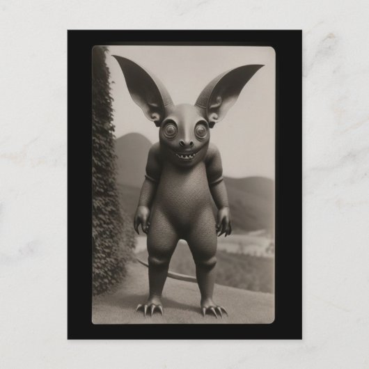 Seltsames Bat Monster Halloween Postkarte (Vorderseite)