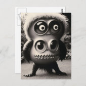 Seltsames Bizarre Big Eyes Monster Halloween Postkarte (Vorne/Hinten)