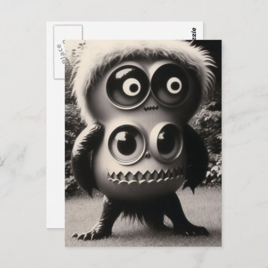 Seltsames Bizarre Big Eyes Monster Halloween Postkarte (Vorne/Hinten)