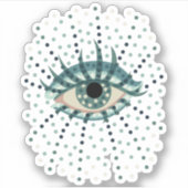 Seltsames blaues Auge mit Abstrakten psychedelisch Aufkleber (Vorderseite)