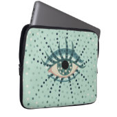 Seltsames blaues Auge mit Abstrakten psychedelisch Laptopschutzhülle (Vorne Rechts)