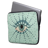 Seltsames blaues Auge mit Abstrakten psychedelisch Laptopschutzhülle (Vorderseite Links)