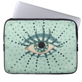 Seltsames blaues Auge mit Abstrakten psychedelisch Laptopschutzhülle
