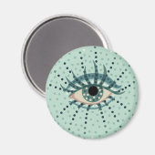 Seltsames blaues Auge mit Abstrakten psychedelisch Magnet (Vorderseite/Rückseite)