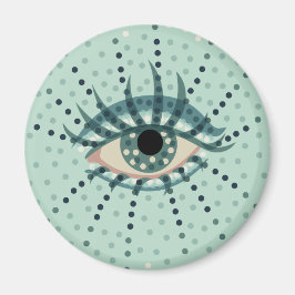 Seltsames blaues Auge mit Abstrakten psychedelisch Magnet