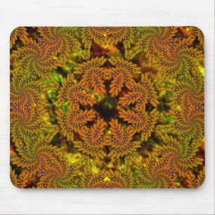 Seltsames gelbliches Kaleidoskop über abstraktes B Mousepad