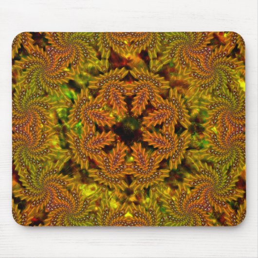 Seltsames gelbliches Kaleidoskop über abstraktes B Mousepad (Vorne)