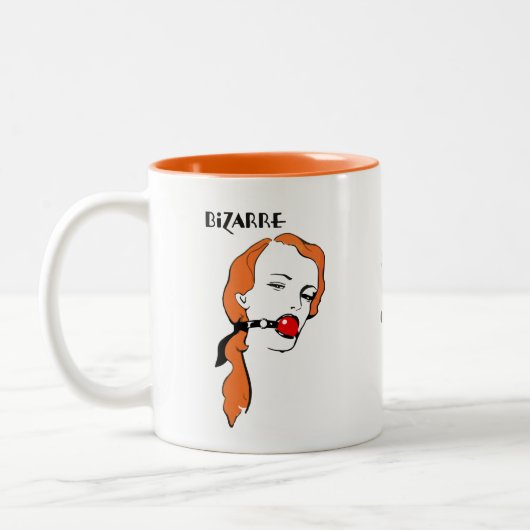 [Seltsames gewürgtes Vintages Mädchen-] Pop-Kunst Zweifarbige Tasse (Links)