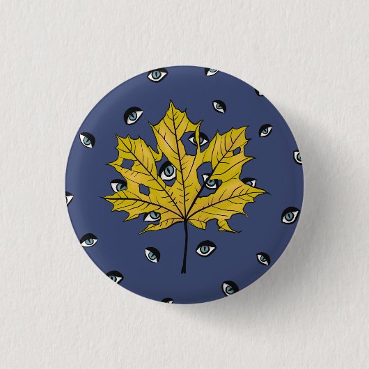 Seltsames Halloween Botanische Kunst Button (Vorderseite)