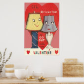 Seltsames Licht Herz Valentine Poster (Küche)