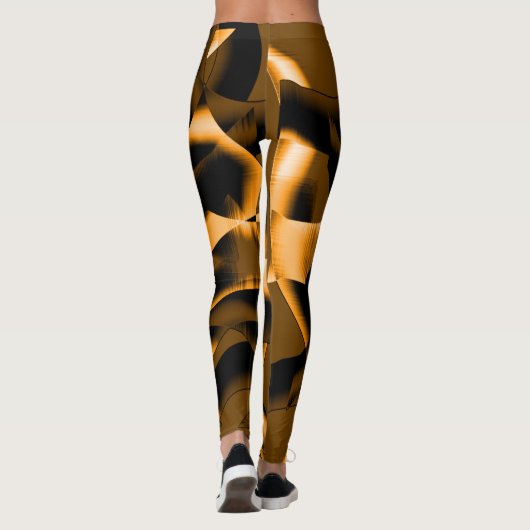 Seltsames Medley verbrannter Bänder, orange und sc Leggings (Rückseite)