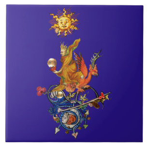 SELTSAMES MITTELALTERLICHES BESTIARIUM,ALCHEMIST,R FLIESE