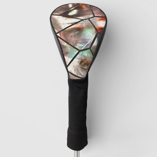 Seltsames Mosaik aus gefärbter und Perlglasstruktu Golf Headcover (Vorderseite)