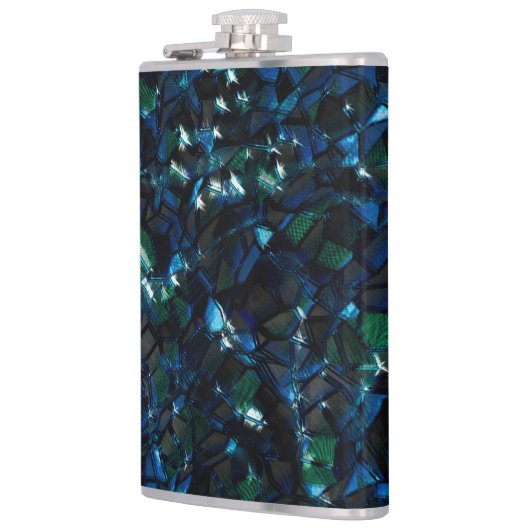 Seltsames Mosaik über dunklem Hintergrund und hell Flachmann (Links)